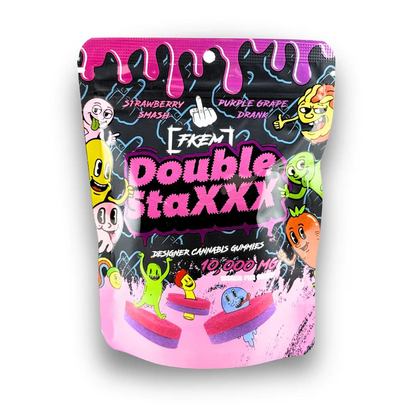 FKEM_Double_Staxx_10_000_Mg_Gummies_Strawberry_Smash_Purple_Grape_Drink